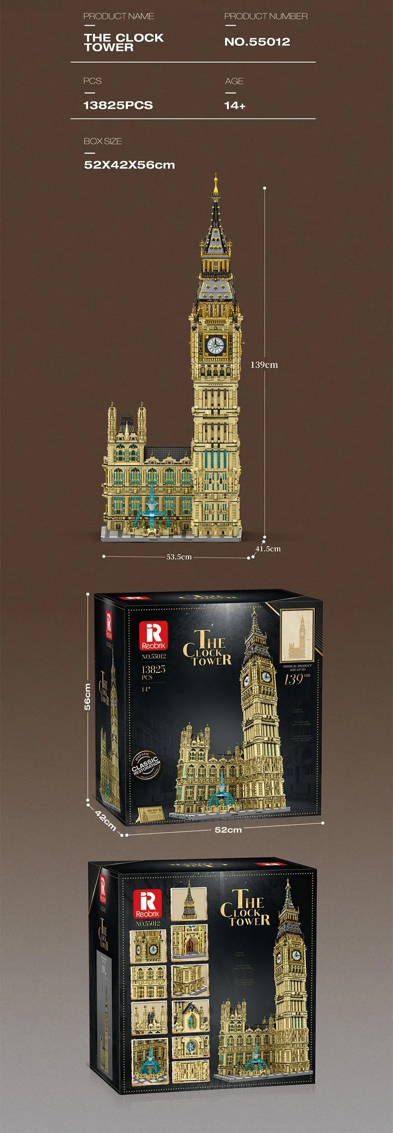 Briques REOBRIX 55012 - Big Ben - 13 825 éléments