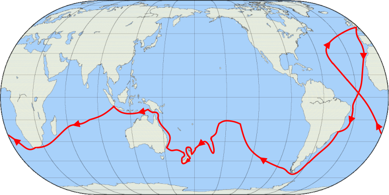 Itinéraire du HMS Endeavour